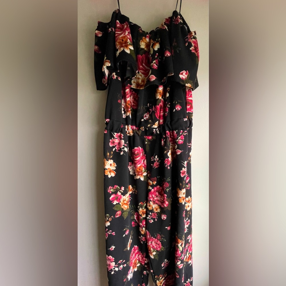 Off Shoulder Floral Jumpsuit